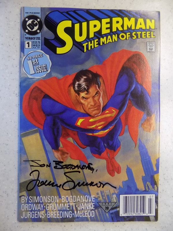 SUPERMAN MAN OF STEEL # 1 SIGNED SIMONSON AND BOGDANOVE