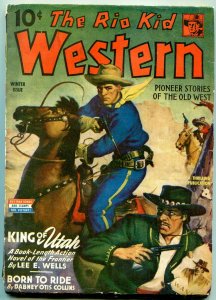 Rio Kid Western Pulp Winter 1944- King of Utah-Brigham Young VG
