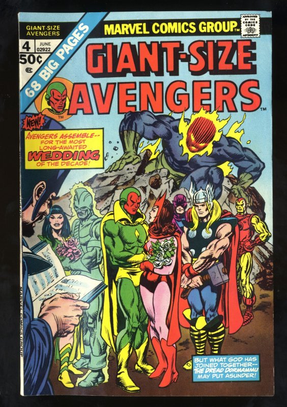 Giant-Size Avengers #4 FN/VF 7.0 Marriage of Vision and Scarlet Witch!