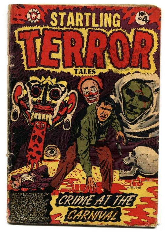 Startling Terror Tales #4-1952 L.B. COLE wild clown cover pre-code horror 