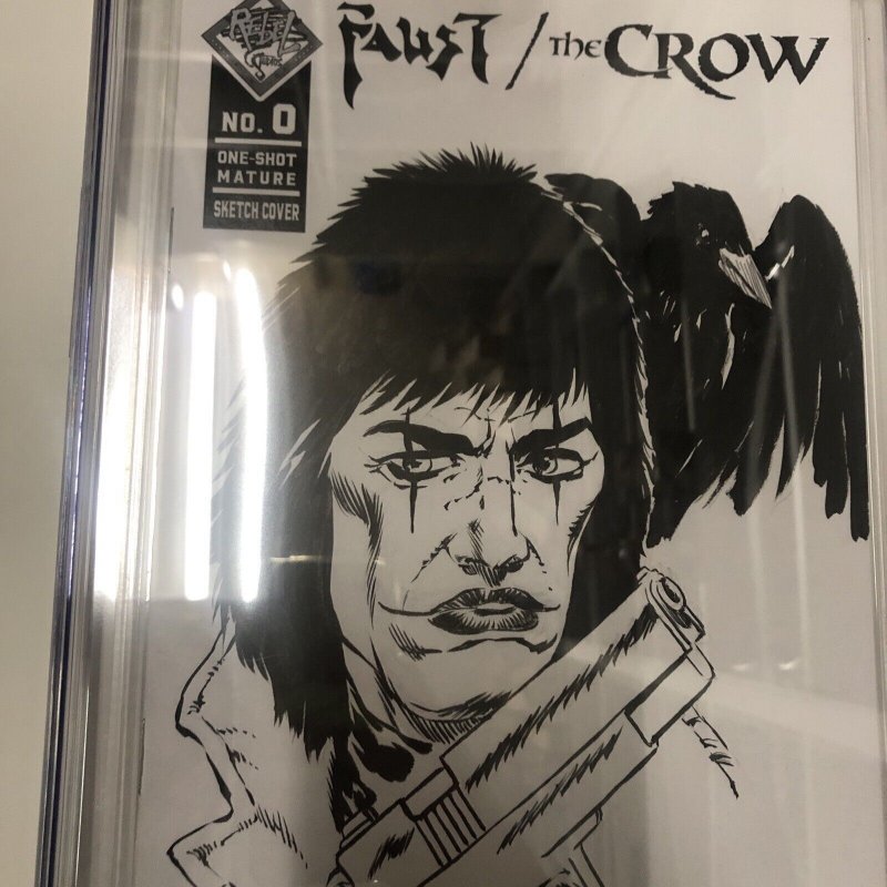 Faust Crow (2023) # 0 ( CGC 9.2)  Signed & Sketch Tim Vigil * Sketch edition