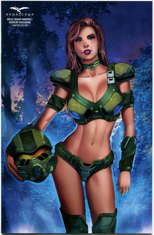 Grimm Fairy Tales Belle Beast Hunter #1  Green Halo Cosplay Exclusive Cover F