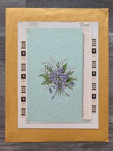 AT YOUR WEDDING Purple & White Flowers 7x9 Greeting Card Art W7308 w/ 3 Cards