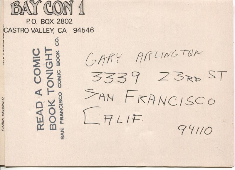 Bay Con 1 Memorabilia Lot-San Francisco Comic History-Gary Arlington-FN