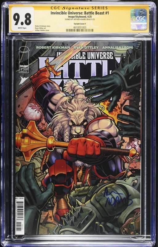 INVINCIBLE UNIVERSE BATTLE BEAST #1 1:50 ARTHUR ADAMS Variant Cover CGC SS 9.8