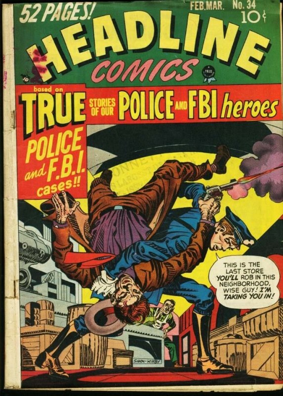 HEADLINE #34-SIMON AND KIRBY COVER-GOLDEN AGE VG 
