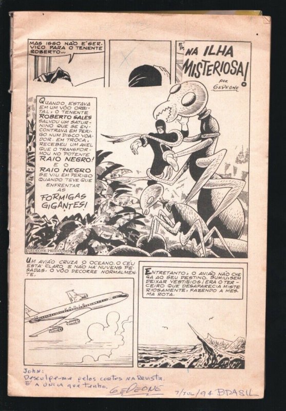 Raio Negro #2 1994-Superhero comic published in Brazil-Signed  by artist Gede...
