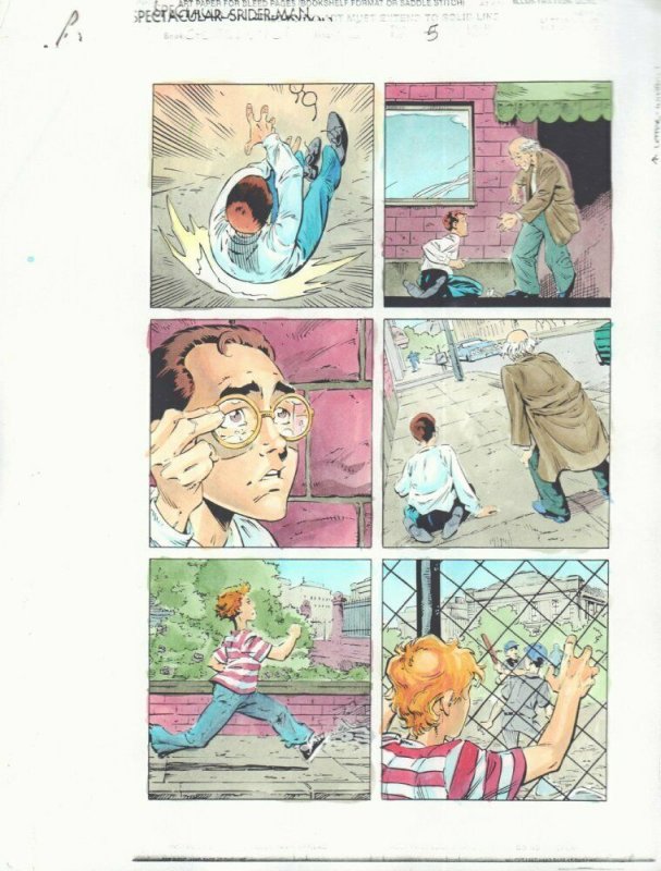 Spectacular Spider-Man #-1 p.5 Color Guide Art Kid Peter & Flash by John Kalisz