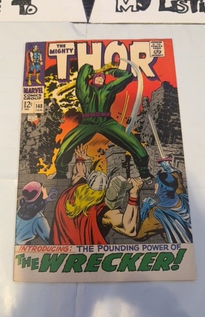 Thor #148 (1968)introducing the Wrecker 1st app light tanning