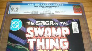 Saga of the Swamp Thing #21 CGC 9.2 new origin - alan moore - stephen bissette