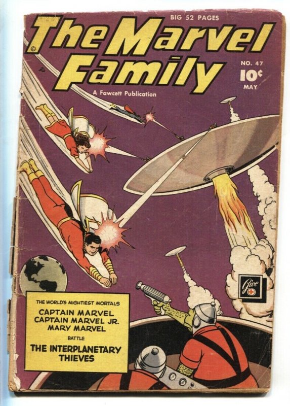 Marvel Family #47 UFO ISSUE 1950- Captain Marvel- G-