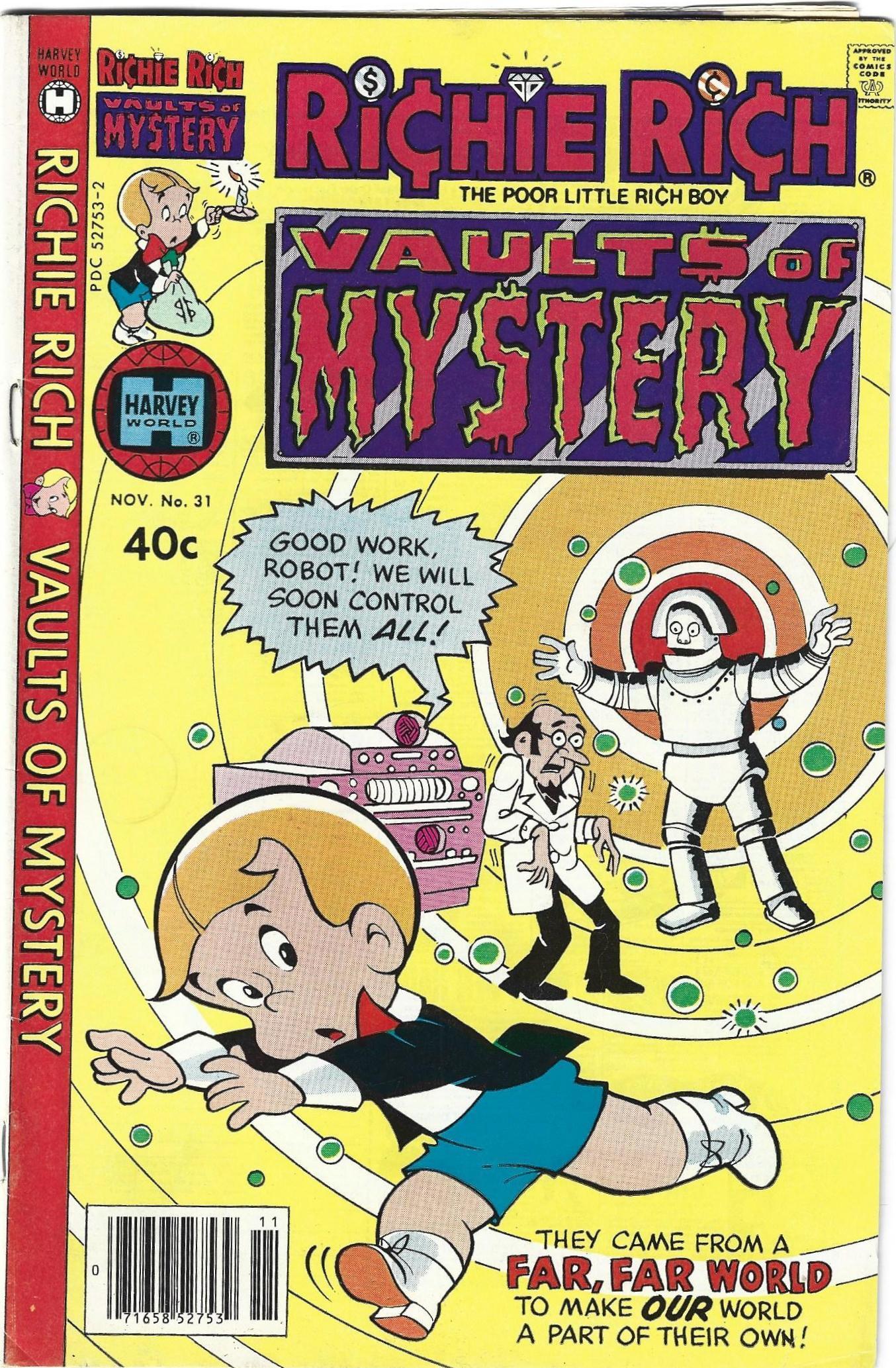 Richie Rich Vaults of Mystery #31 | Comic Books - Modern Age, Harvey, Richie  Rich, Cartoon Character / HipComic