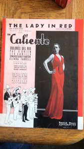 1935 lady in red(sheet music)film  Caliente, Dolores del Rio