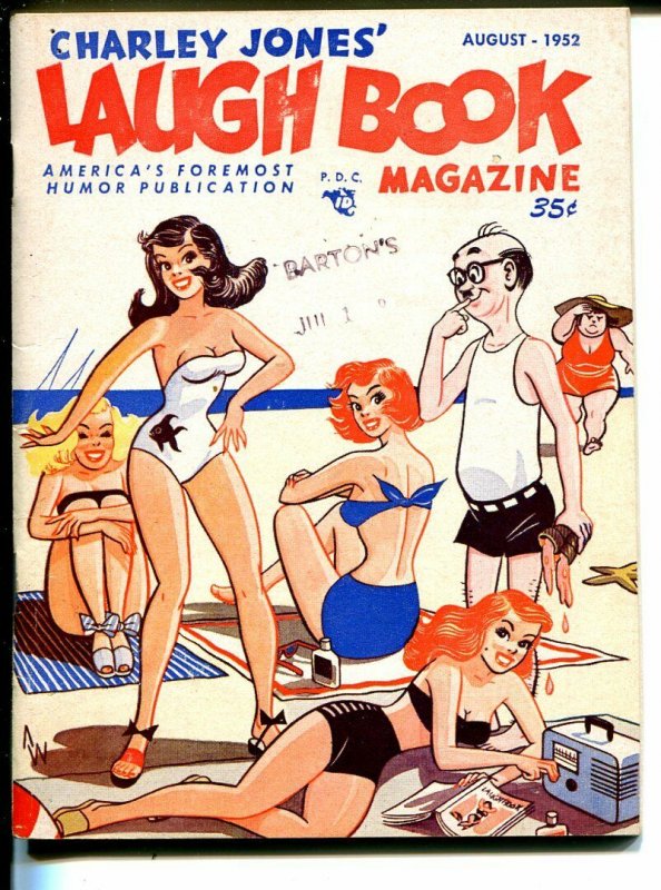 Charley Jones' Laugh Book  8/1952-spicy swimsuit cover-gags-cartoons-FN