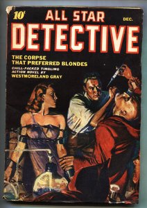 All Star Detective December 1941- First issue -Rare Weird Menace pulp 