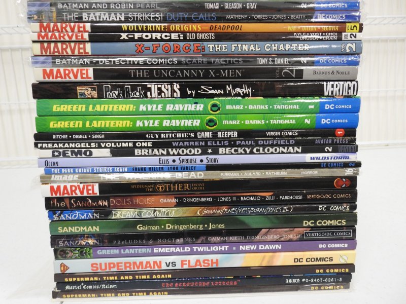 Huge Lot 42 TPB's W/ Walking Dead, Superman, Sandman, +More! Avg VF- Con...
