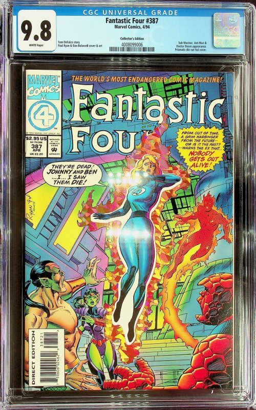Fantastic Four #387 (1994) - CGC 9.8 - Cert#4008099006