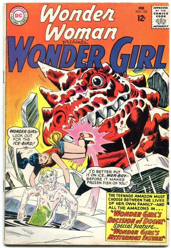 WONDER WOMAN #152 1964-WONDER GIRL-DC SILVER AGE-VG plus VG+