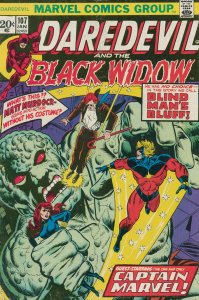 Daredevil #107 FN ; Marvel | January 1974 Captain Marvel Black Widow
