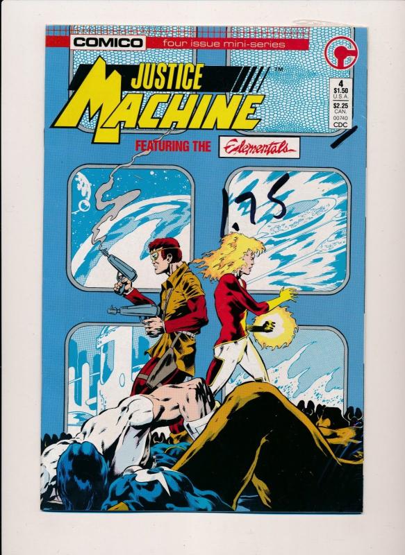 Comico Lot of 3 Comics Justice Machine #1, #2, #4  VERY FINE (HX868) 