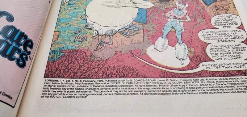 Longshot #6 (1985) 1st cover app of Mojo VF+