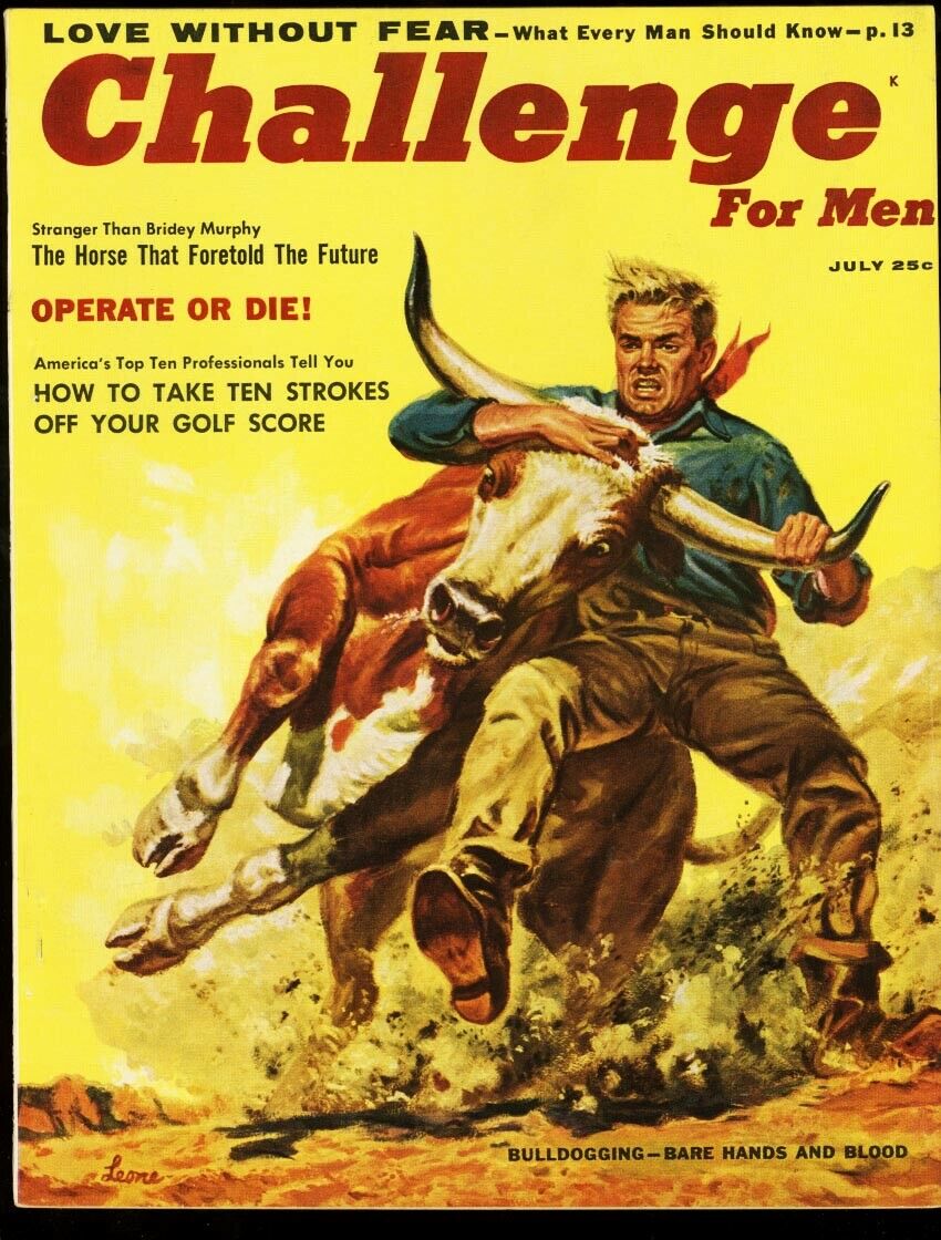 Challenge for MEN 1956 July-Bulldogging-Stan Musial VF