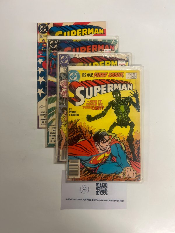 4 Superman DC Comic Books # 1 10 32 53 Batman Flash Wonder Woman Robin 4 JS27
