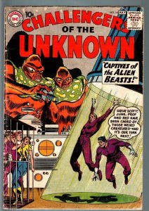 CHALLENGERS OF THE UNKNOWN #14-Monster COVER-ALIENS-DC-SCI FI SERIES-1959-G G+