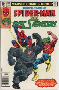 Marvel Team Up #102 (1972) - 7.0 FN/VF *Spider-Man/Doc Samson* Newsstand 