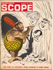 Scholastic Scope 3/25/1966-Story of Cartoons--From caveman To Comic Books-FN/VF