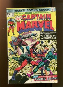 CAPTAIN MARVEL #38 (8.0) TRIAL OF THE WATCHER! 1975
