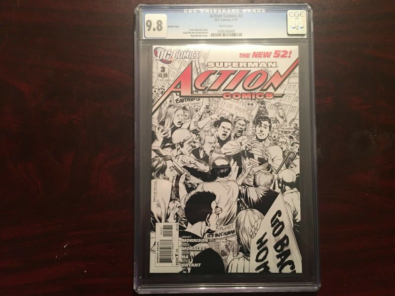 Action Comics # 3 CGC Graded 9.8 DC Comic Book Sketch Cover Superman New 52 JH6