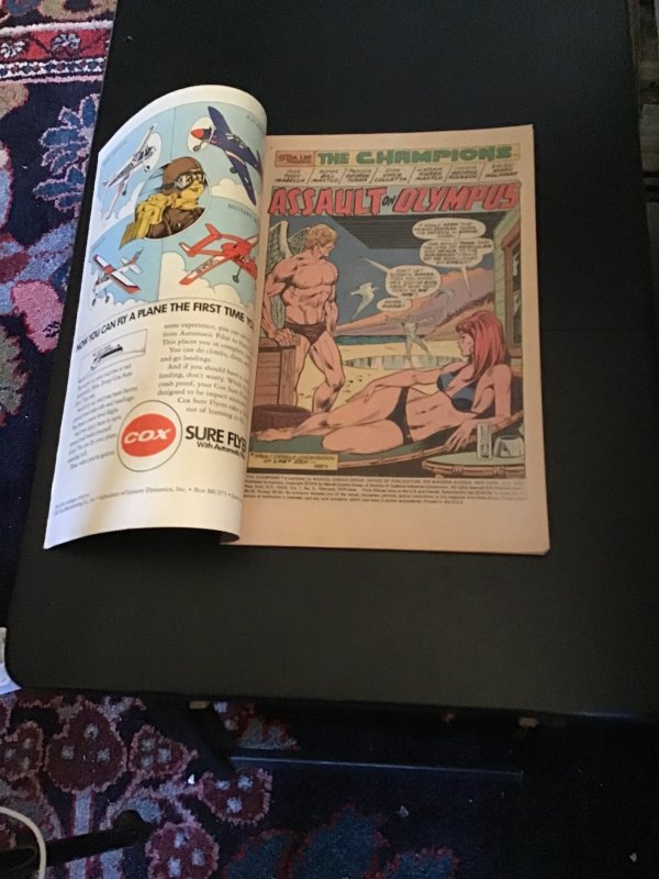 The Champions #3 (1976) Pluto! Zeus! . Black widow, Ghost Rider, Hercules. VF/NM