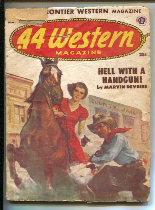 .44 Western 5/1952-Popular-Female gunfighter cover-Western pulp fiction-FR/G