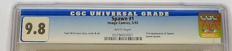 Spawn 1 Image 1992 CGC 9.8 Todd McFarlane 1st Appearance