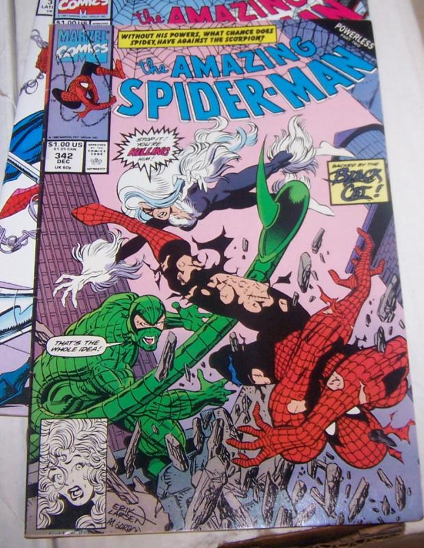 Amazing Spider-Man # 342 powerless pt 2 black cat scorpion