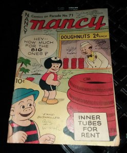 COMICS ON PARADE #71 fr/gd nancy sluggo fritzi ritz golden age good girl art