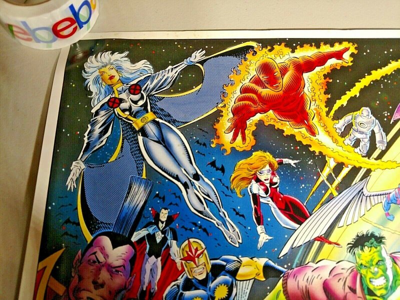 1992 MARVEL COMICS MASTER VISION POSTER 37.5 X 20 LIM AUSTIN MOUNTS