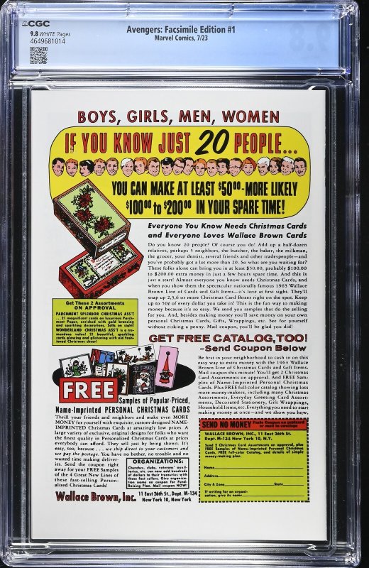 Avengers: Facsimile Edition 1 CGC 9.8  Reprints Avengers 1 (9/63)
