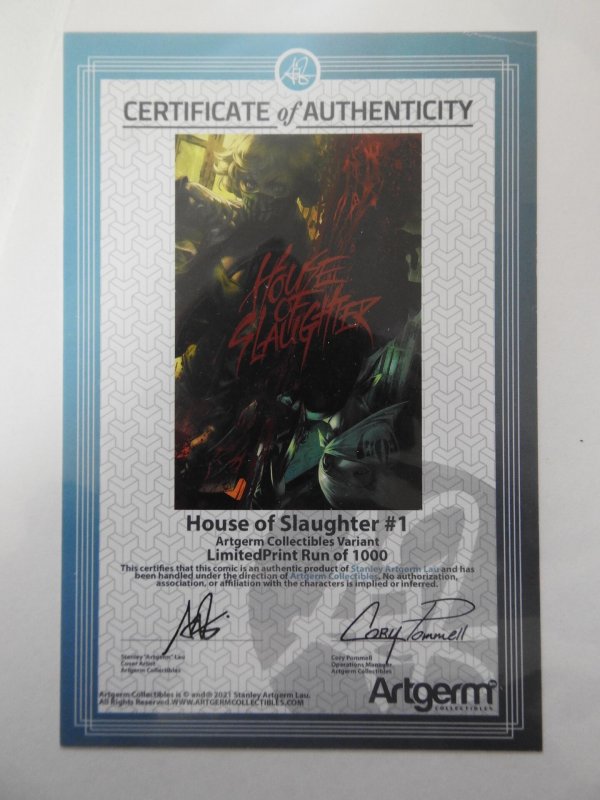 House Of Slaughter #1 Variant Edition by Artgerm LDT 1000 W/ COA