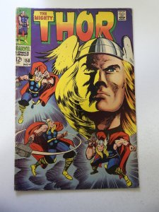 Thor #158 (1968) GD/VG Condition small moisture stains, tape on bc