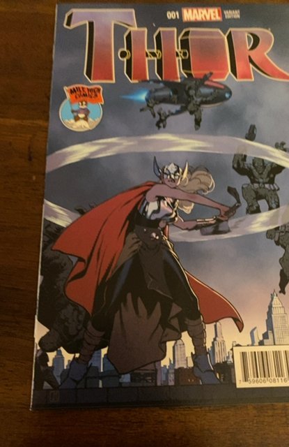 Thor #1 Mile High Comics Cover (2014)giant attacking Ribik cover
