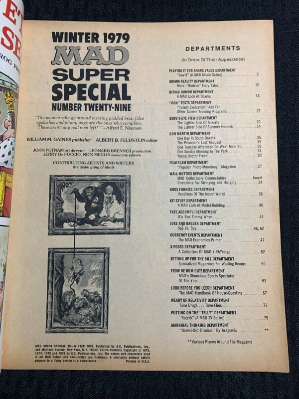 1979 Winter MAD SUPER SPECIAL Magazine #29 VG 4.0 Alfred E Neuman NO INSERT