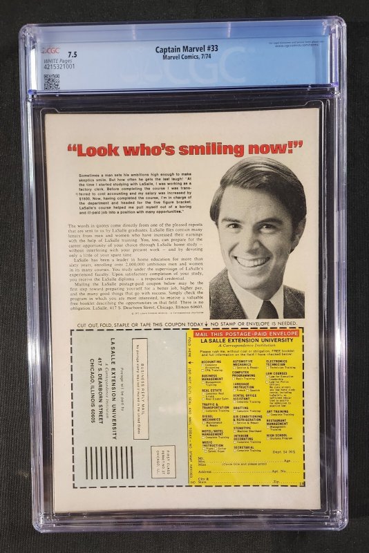 Captain Marvel #33 - Origin Thanos / Jim Starlin (7.5) 1974