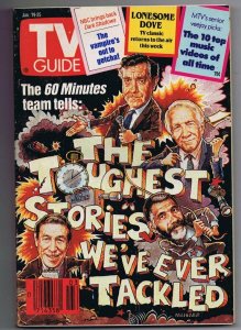 ORIGINAL Vintage TV Guide January 19, 1991 No Label 60 Minutes CBS