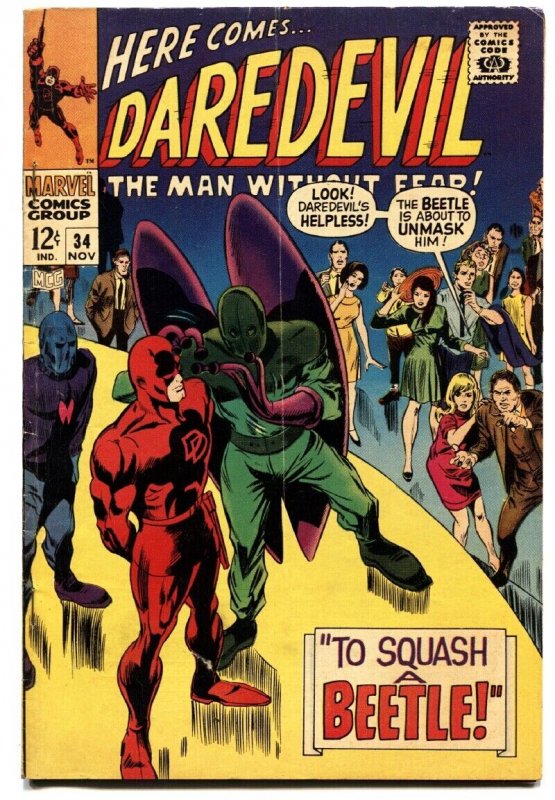 DAREDEVIL #34 comic book 1967-MARVEL COMICS-BEETLE-GENE COLAN