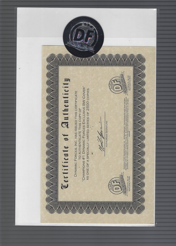 Champions #1 Exclusive Black And White Cover 1 of 2500