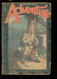 ADVENTURE PULP-FEB 10 1923-PIRATE COVER BY RIPLEY-DUNN-fair/good FR/G 