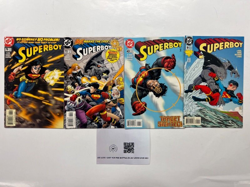 4 Superboy DC Comic Books # 9 43 72 76 Batman Wonder Woman Flash Robin 93 JS45