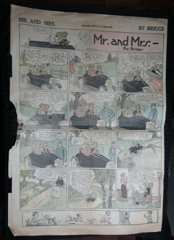 1921 July 31 WORLD HERALD Sunday Comic Section GD+ 2.5 4pgs Mutt & Jeff Mr & Mrs
